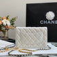 ChanelFlap Bag White For Women 7.4in/19cm