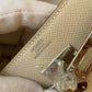 HM Kelly Classique To Go Wallet  21cm/8.3in Gold Toned Hardware For Women Cream