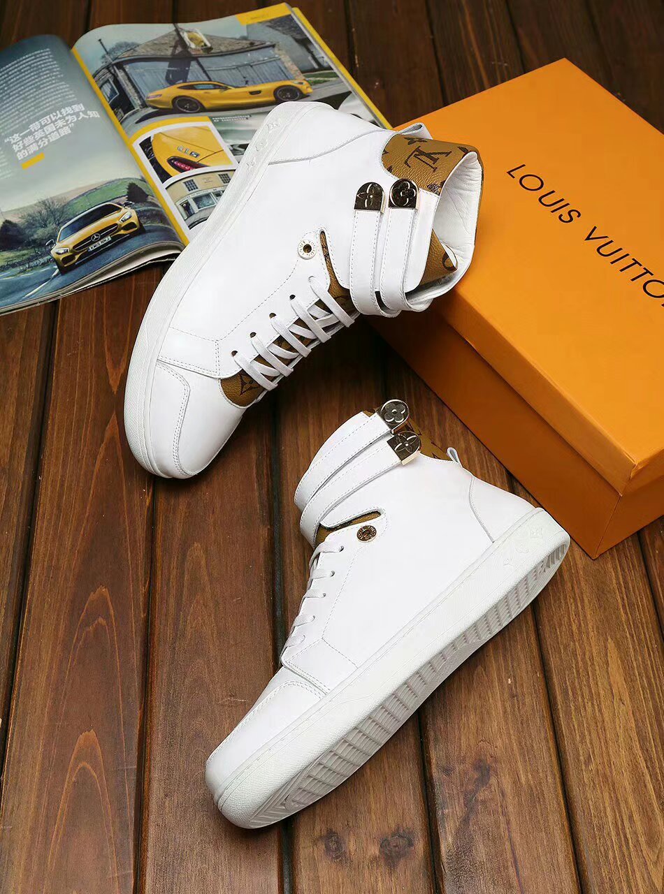 BL - LUV HIgh Top White Brown Sneaker