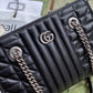 gg Marmont Small Tote Bag Black Matelasses For Women 10.4in/26.5cm gg 681483 UM8BN 1000
