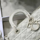DI Lady D-Joy Bag White Macrocannage Technical Fabric, White Handbags, 26cm CD M0540OTID_M933
