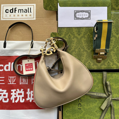 gg Atache Small Shoulder Bag Beige For Women, Women’s Bags 9in/23cm gg 699409 UXWBG 9360