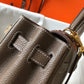 HM Kelly 28 Retourne Togo Brown Bag For Women, Handbags, Shoulder Bags 11in/28cm