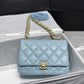 ChanelSmall Flap Bag Gold-Tone Metal Blue Bag For Women 16cm/6.2in