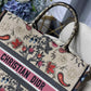 DI Large Book Tote Flowers Embroidery For Women 16.5in/42cm CD M1286ZRIW