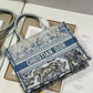 DI Medium Book Tote Blue Toile de Jouy Reverse Embroidery, Blue, For Women Women’s Handbags, Shoulder Bags, 36cm CD M1296ZRGO_M928
