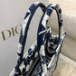 DI Medium Book Tote Bag in Étoile Embroidery Bag, Blue/White, For Women Women’s Handbags, 36cm CD