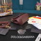 DG Small Sicily Bag In Dauphine Burgundy For Women 7.5in/19cm DG