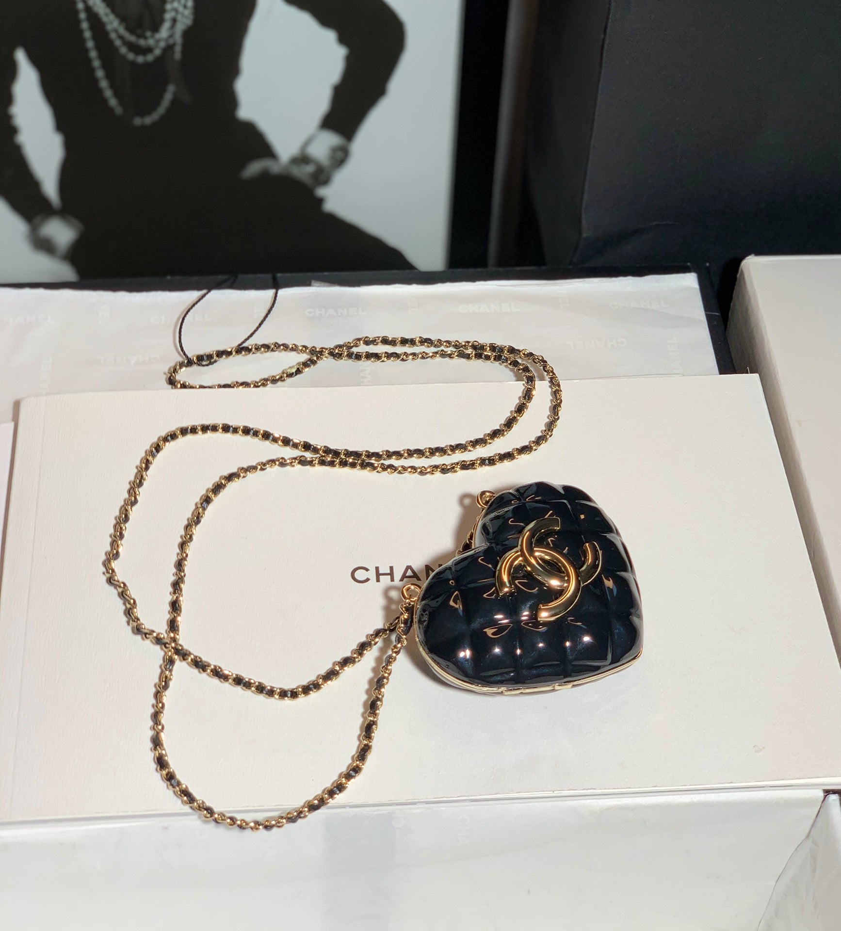 ChanelLong Necklace Bag Black For Women, Women’s Bags 3in/7.6cm