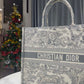 DI Large Book Tote Gray Multicolor, For Women, Women’s Handbags 16.5in/42cm CD