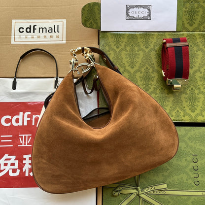 gg Atache Large Shoulder Bag Dark Brown For Women, Women’s Bags 13.8in/35cm gg ‎‎702823 DVVKG 2664