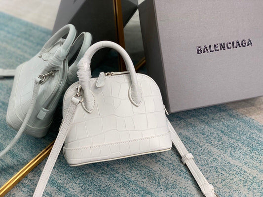 Balen Ville Mini Handbag In White, For Women,  Bags 4.7in/12cm