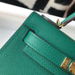 HM Kelly 19 Green With Gold Toned Hardware Bag For Women, Handbags, Shoulder Bags 7.5in/19cm