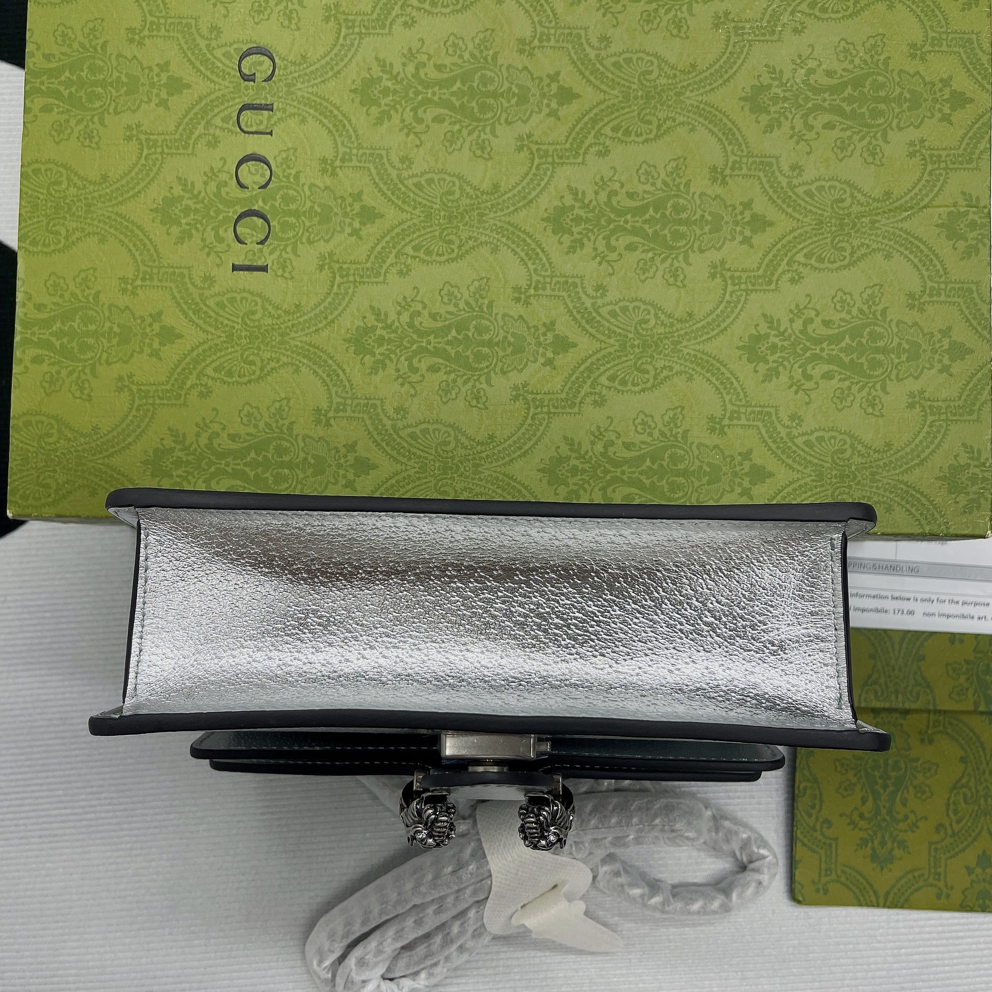 gg Dionysus Super Mini Bag Silver For Women, Women’s Bags 6.5in/17cm gg 476432 1TRBN 8173