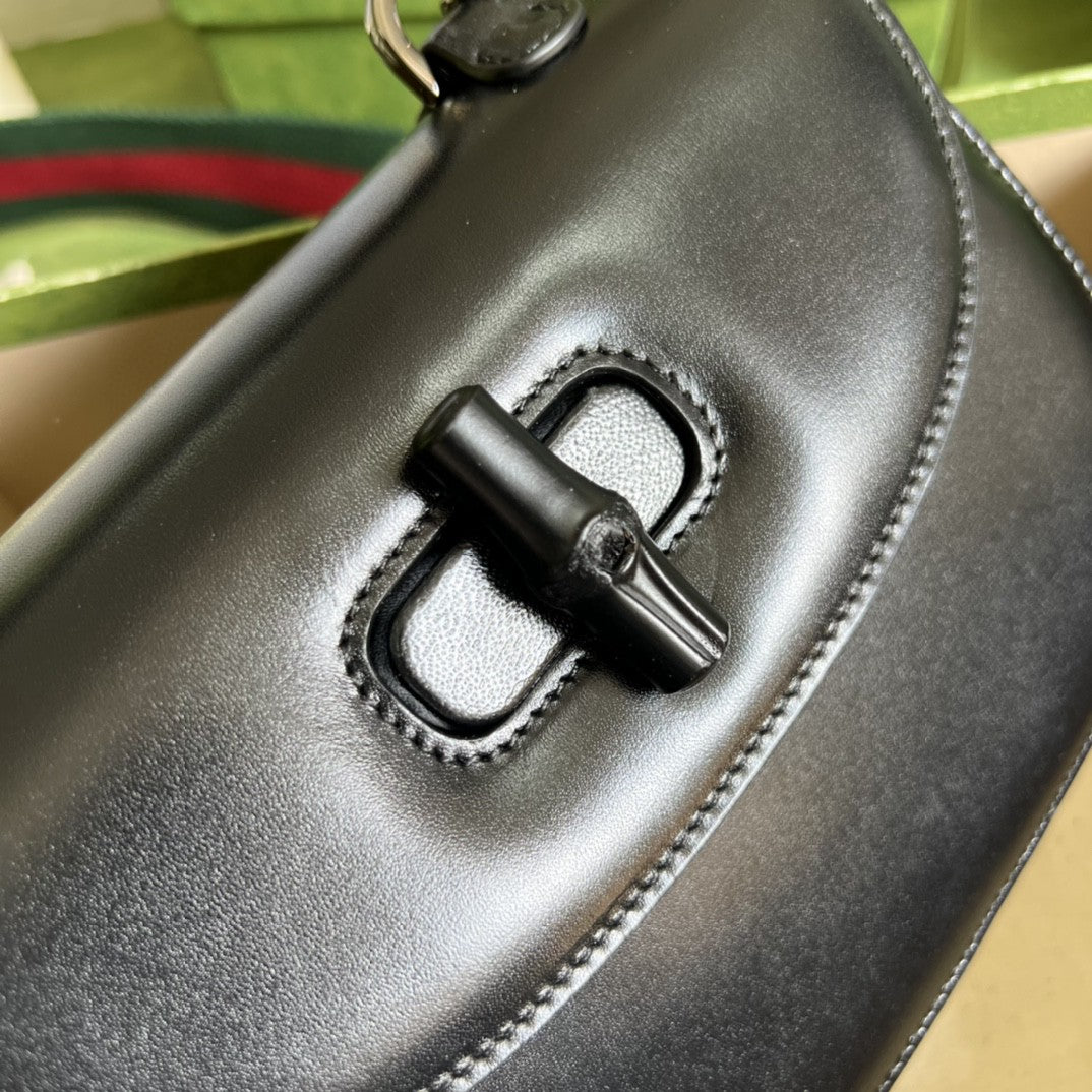 gg Bamboo 1947 Small Top Handle Bag Black  For Women 8.3in/21cm gg 675797 10ODP 1060