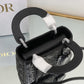 DI Mini Lady Bag Black Cannage with Beaded Motif, Black, For Women Women’s Handbags, Crossbody Bags, 18cm CD M0505SNEA_M900