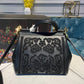 DG Medium Sicily Soft Bag In Embroidered Black For Women 10.2in/26cm DG