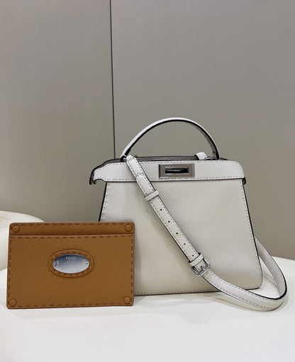 FI Peekaboo ISeeU Medium White For Women, Women’s Handbags, Shoulder Bags 13.1in/33.5cm FF