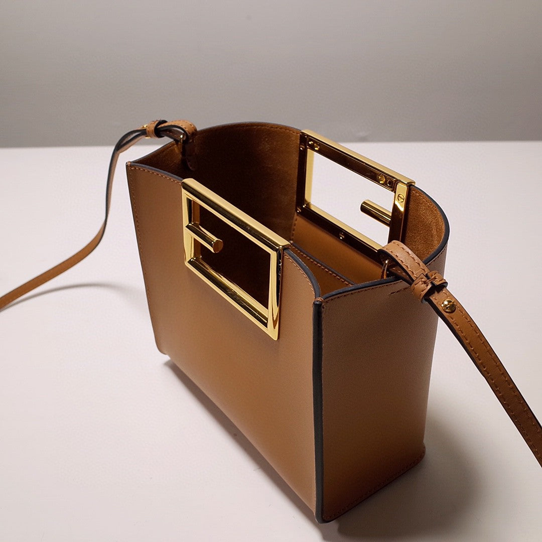 FI Way Small Brown Bag For Woman 17.5cm/7in