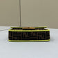 FI Baguette Small Brown Fabric Yellow Border Bag For Woman 18cm/7in
