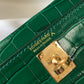 HM Mini Kelly 19 Green Crocodile Bag For Women, Handbags, Shoulder Bag 7.5in/19cm