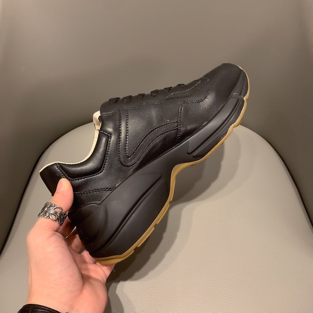 BL-GCI  RHYTON VINTAGE TRAINER BLACK SNEAKER 145