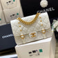 Chanel Co Co Shoulder Bag Gold Chain White For Women 9.8in/25cm