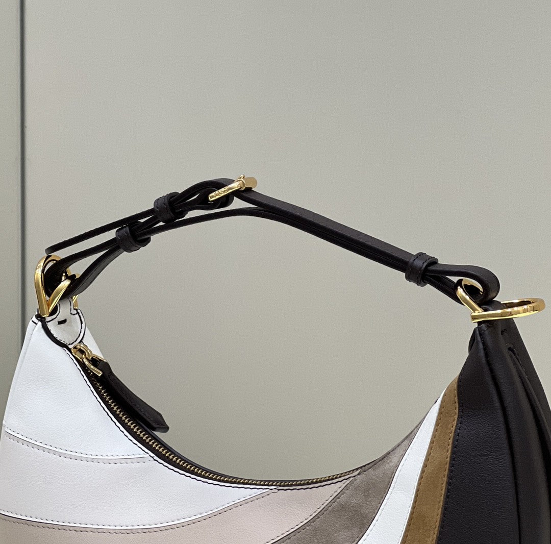 FI FIgraphy Small Beige And Brown Inlay Bag For Woman 24.5cm/9.5in 8BR798AJSSF1HNV
