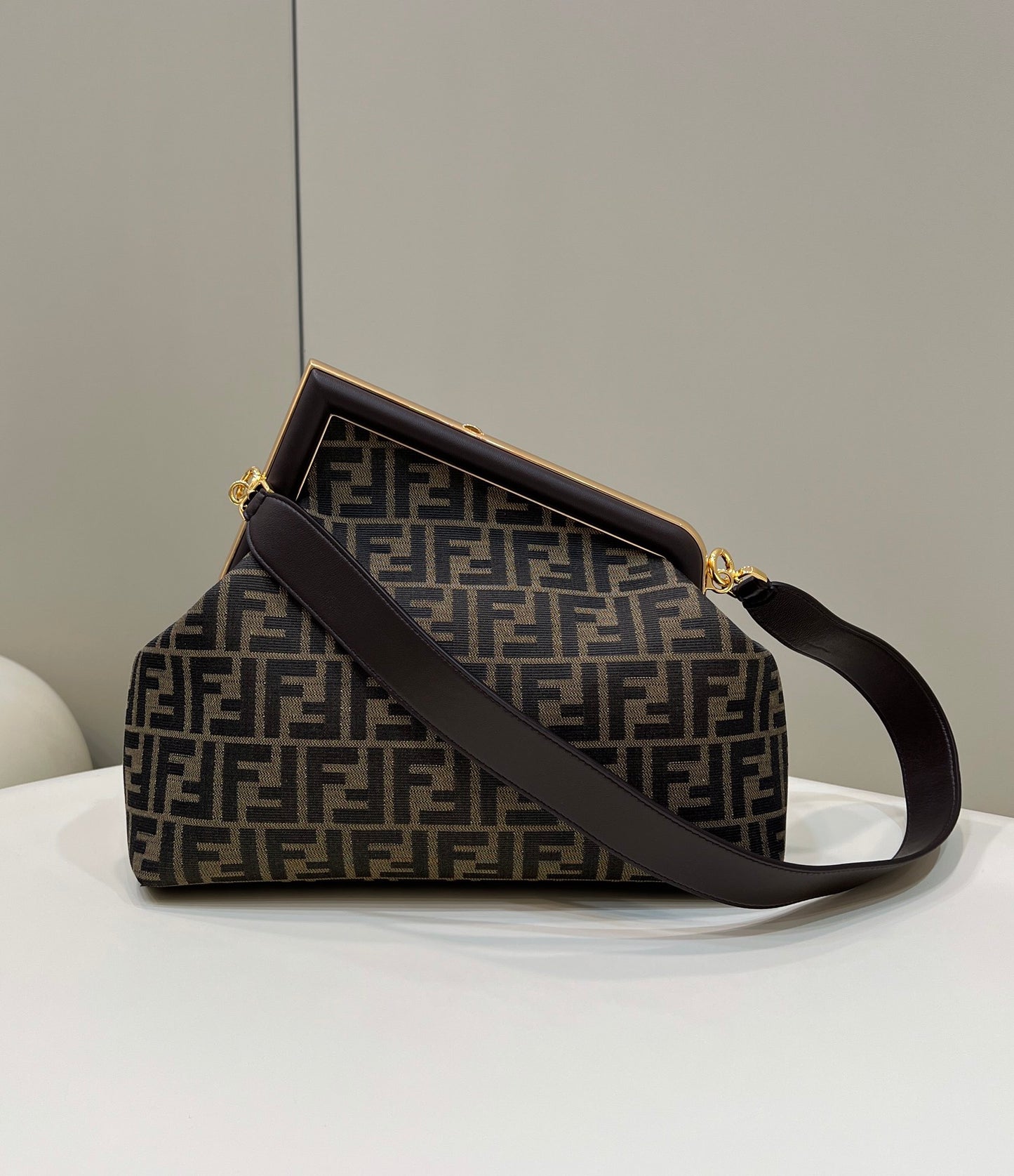 FI First Small Brown Canvas For Women, Women’s HandBags, Shoulder And Crossbody Bags 10.2in/26cm FF 8BP129