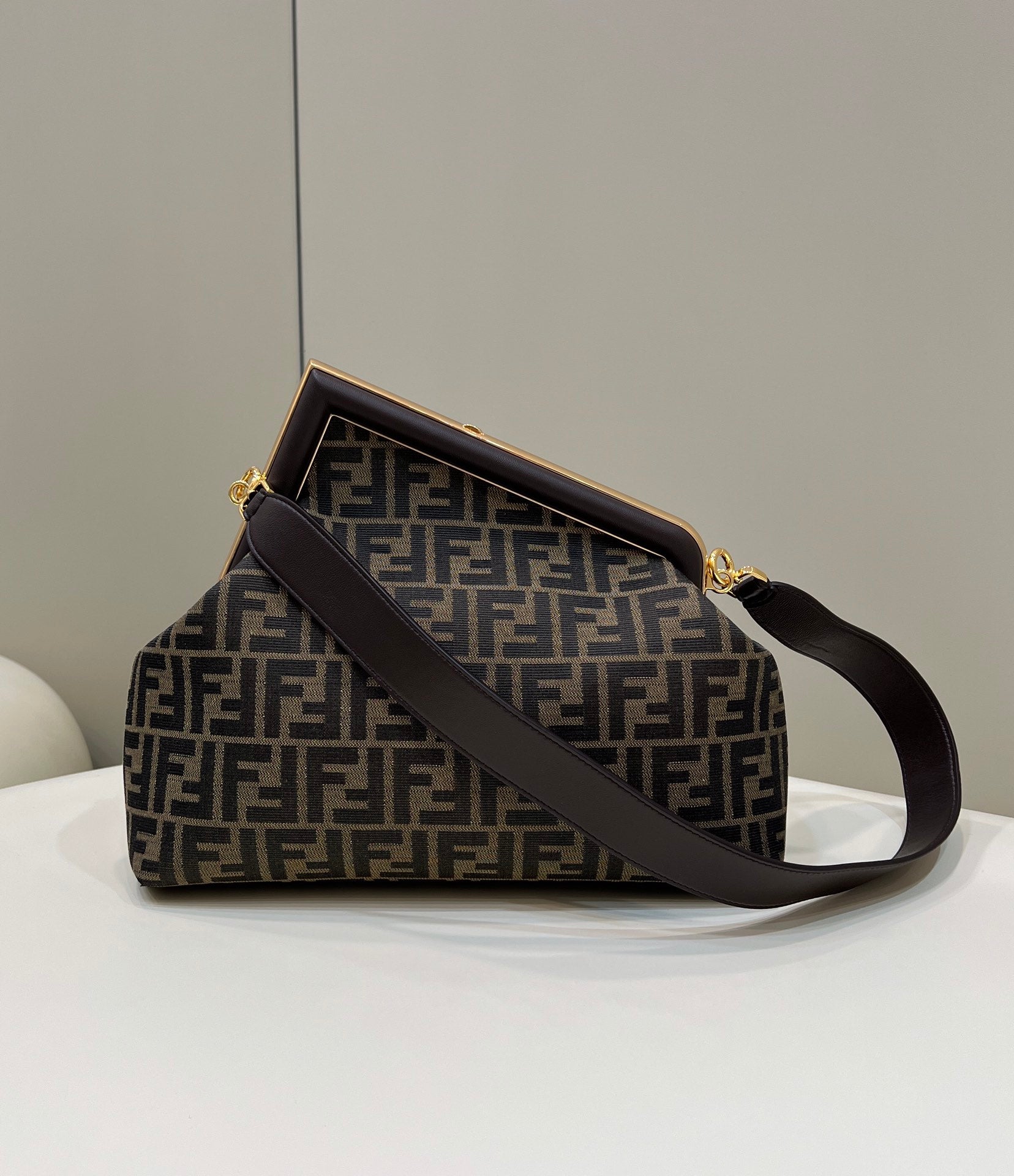 FI First Small Brown Canvas For Women, Women’s HandBags, Shoulder And Crossbody Bags 10.2in/26cm FF 8BP129