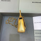 Balen Hourglass Mini Handbag With Chain In Gold, For Women,  Bags 4.7in/12cm 6646761S49M8005