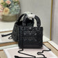 DI Mini Lady Bag Cannage with Beaded Motif, Black, For Women Women’s Handbags, Crossbody Bags, 17cm CD M0505SNEA_M900