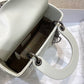 DI Small Lady Bag Silver Hardware, White, For Women Women’s Handbags, Crossbody Bags, 20cm CD