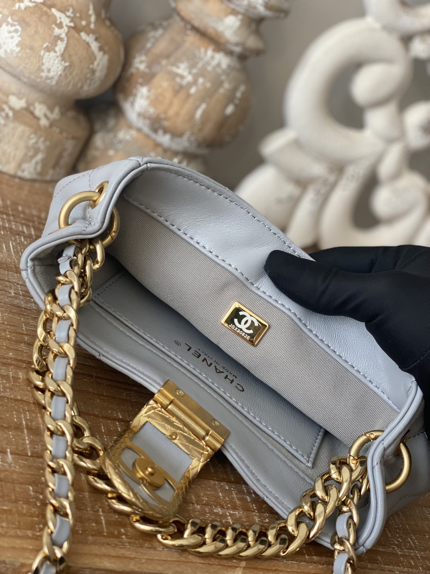 ChanelSmall Hobo Bag Gold Hardware Grey For Women, Women’s Handbags, Shoulder Bags 7.5in/19cm