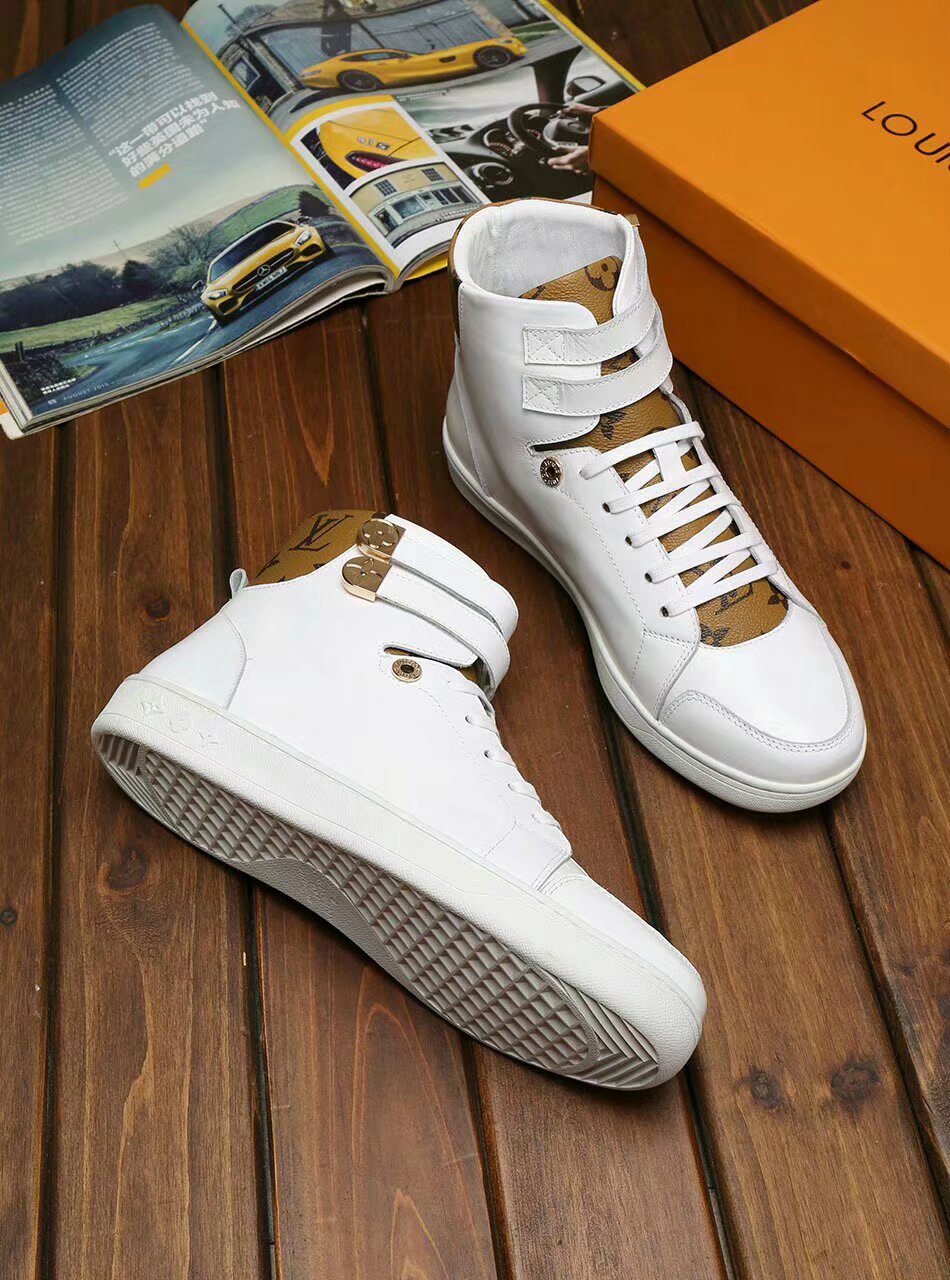 BL - LUV HIgh Top White Brown Sneaker