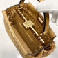 FI Peekaboo Mini Light Brown Braided Bag For Woman 18cm/7in