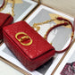 DI Small Caro Bag Red For Women, Women’s Handbags, Shoulder Bags, Crossbody Bags 20cm/8in CD
