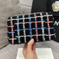 ChanelNavy Sparkle Tweed Classic Mini Rectangular Flap Bag For Women 20cm/7.5in