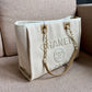Chanel Deauville Tote Tweed Bag Summer Collection White For Women 15.7in/40cm