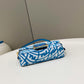 FI Mini Baguatte 1997 Blue Glazed Bag For Woman 19.5cm/7.5in