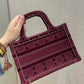 DI Mini Tote Book Oblique Red Canvas For Women 23cm/9in CD