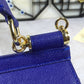 DG Medium Sicily Handbag In Dauphine Dark Blue For Women 10.2in/26cm DG