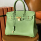 HM Birkin Nata Swift Green For Women Gold Toned Hardware 11.8in/30cm
