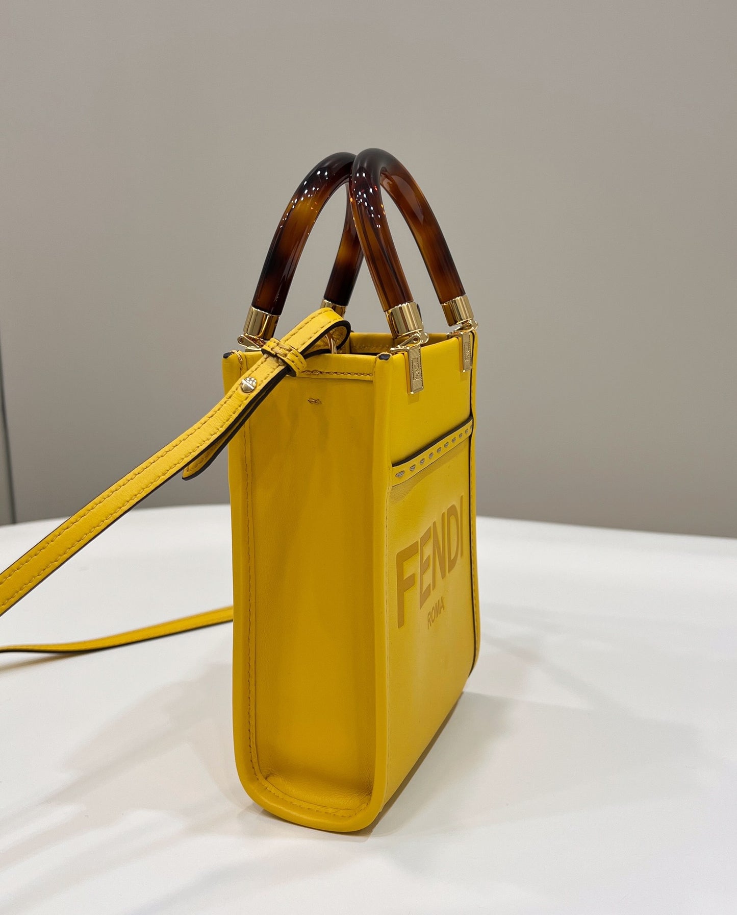 FI Sunshine Shopper Yellow Mini Bag For Woman 13cm/5in