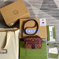 gg Ophidia Mini gg Bag Beige And Burgundy gg Supreme Canvas For Women  7in/17.5cm gg 517350-9Y9MS-9864