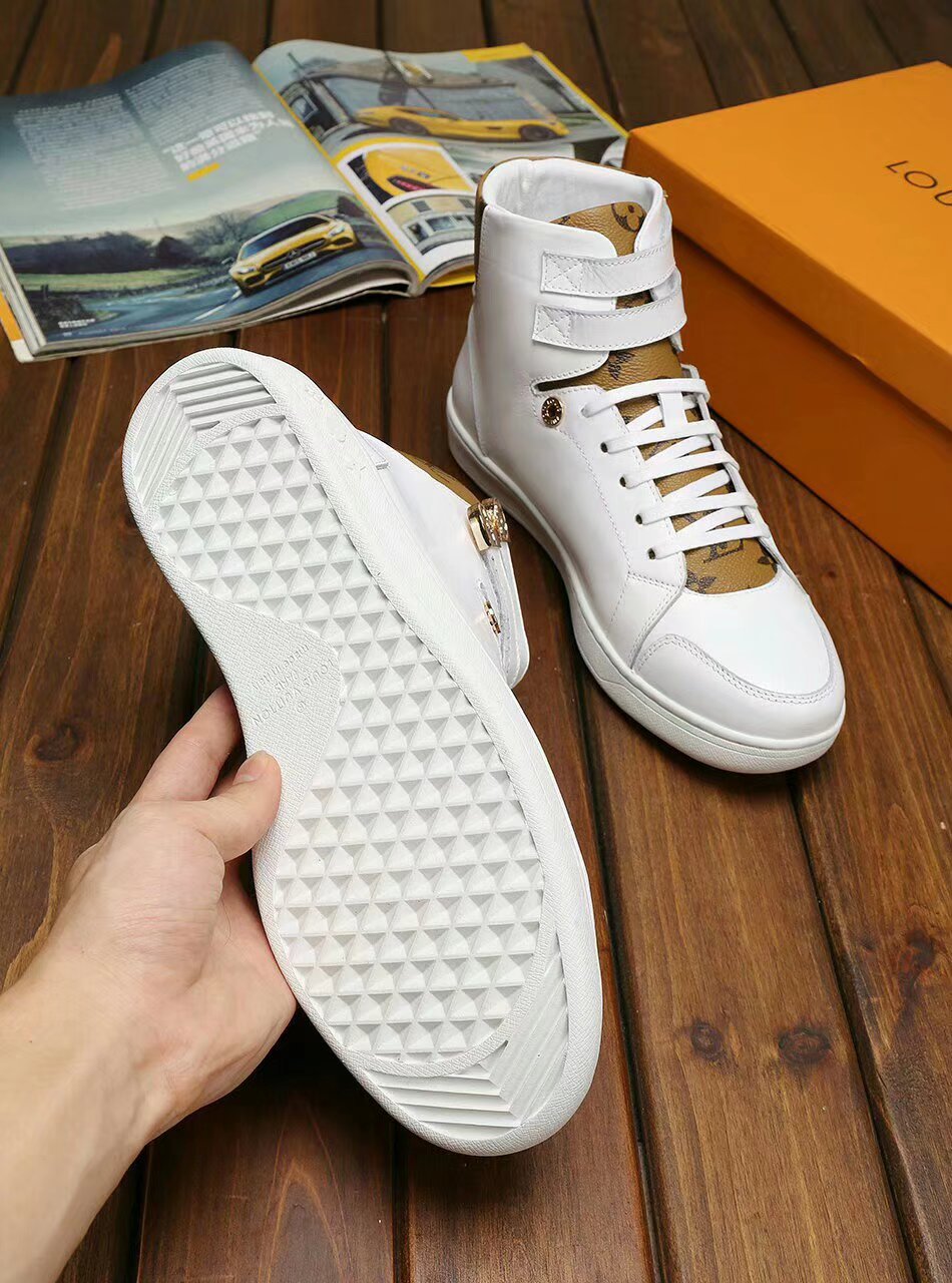 BL - LUV HIgh Top White Brown Sneaker
