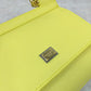 DG Medium Sicily Handbag In Dauphine Yellow For Women 10.2in/26cm DG