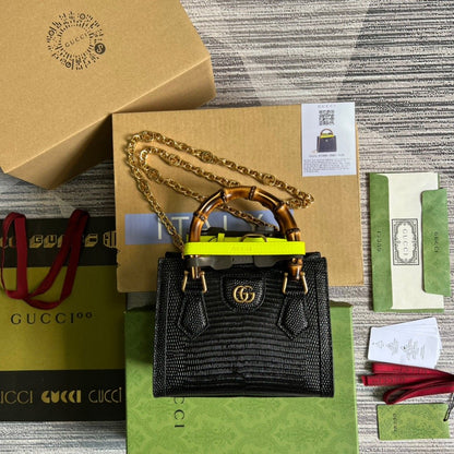 gg Lizard Mini Tote Bag Green For Women, Women’s Bags 7.9in/20cm gg