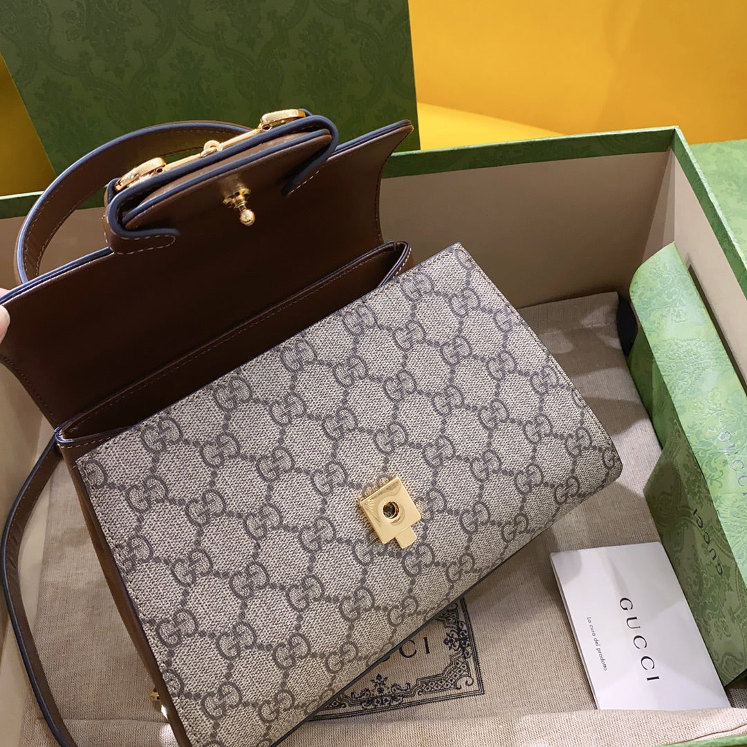 gg Horsebit 1955 Mini Bag Brown For Women, Women’s Bags 8.7in/22cm gg ‎703848 9AAAJ 8563
