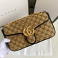 gg Marmont Small Shoulder Bag Beige/Ebony Diagonal Matelassé Original gg Canvas For Women 10in/26cm 443497 HVKEG 9772